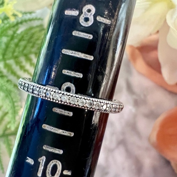 Pandora Sparkle and Hearts CZ Eterity Ring Size 9 - Hard to find! - Picture 8 of 16